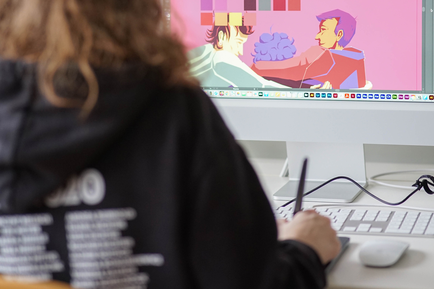 digitales Zeichnen auf einem Grafiktablet